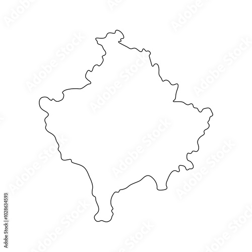 Kosova map outline isolated on transparent background. photo