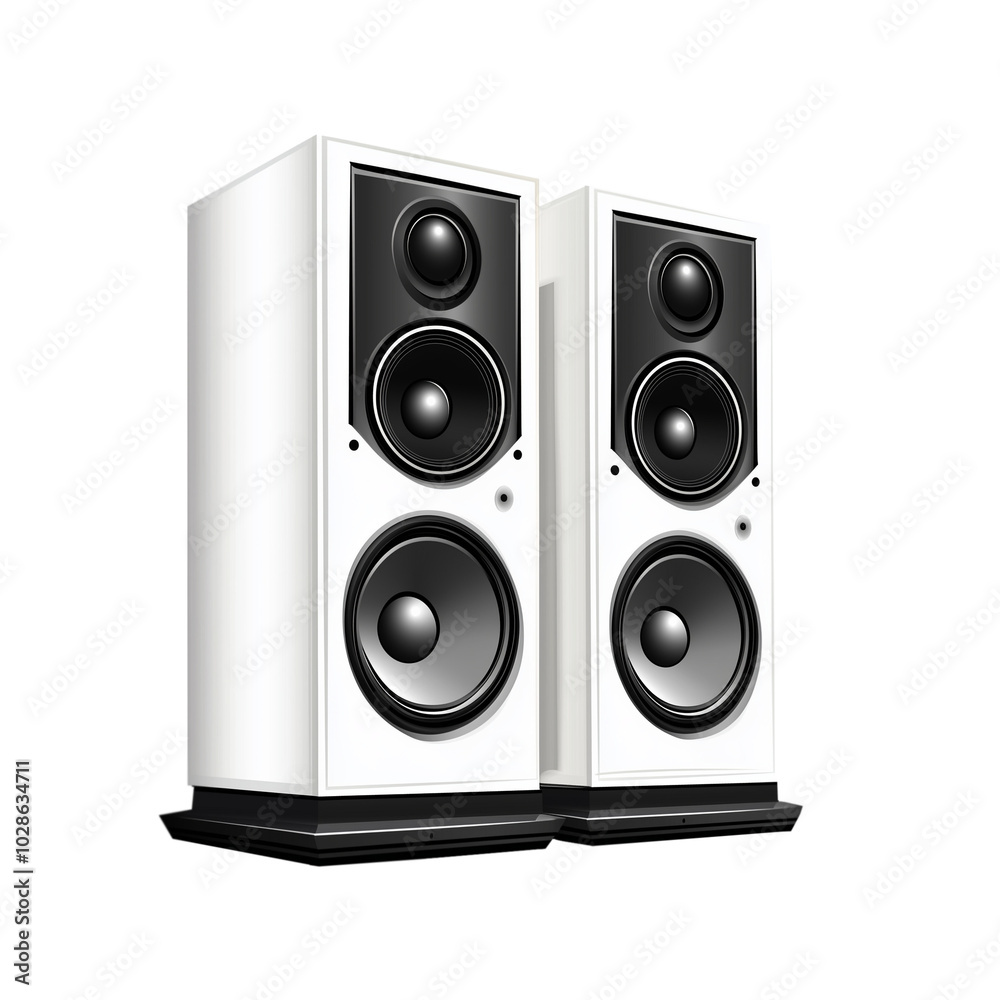 White speakers isolated on a transparent background White speakers isolated on a transparent background