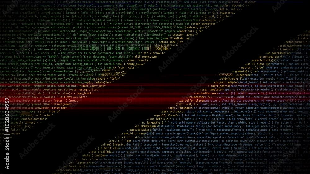 Binary code on flag of Tanzania. Program source code or Hacker concept on Tanzanian flag. Tanzania digital technology security, hacking or programming