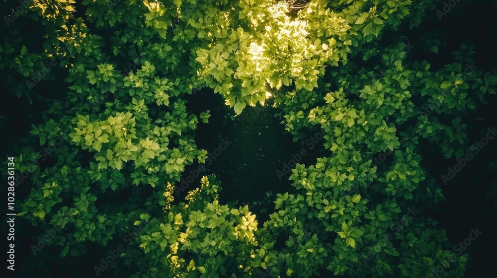 Lush Green Canopy Overhead in Natural Environment Lush Green Canopy Overhead in Natural Environment