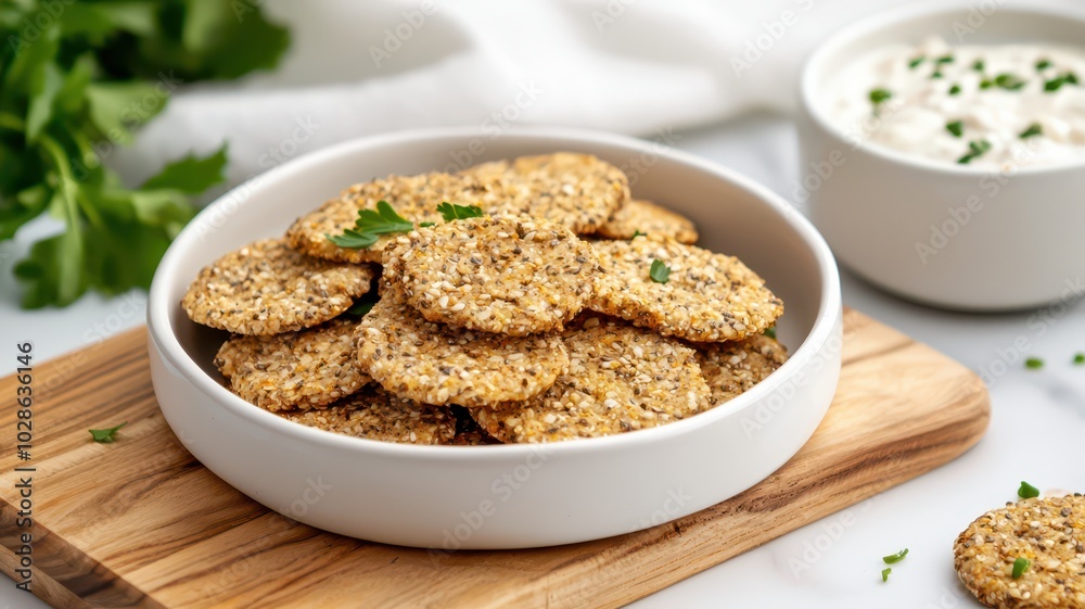 Delicious grain-free keto crackers made with seeds, paired with a protein-rich dip for the perfect snack. Delicious grain-free keto crackers made with seeds, paired with a protein-rich dip for the perfect snack.