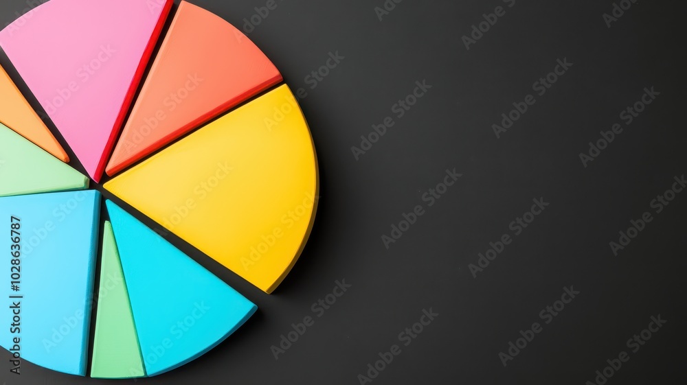 Obraz premium 3D Illustration of Portfolio Diversification Diagram with Space for Financial Labels and Annotations