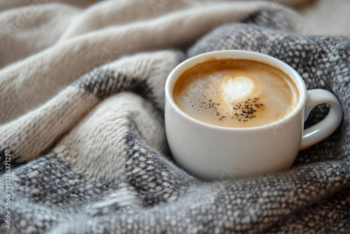 Concept of relaxation and warmth during the fall season generative ai photo
