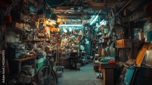 Cluttered Shop Interior