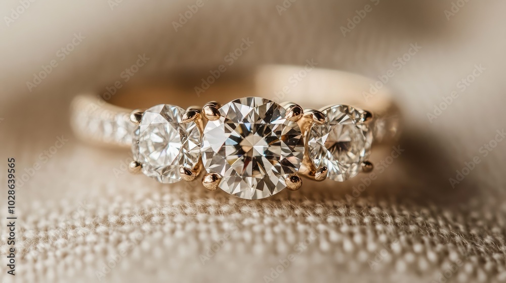 Elegant Gold Ring with Sparkling Diamonds Elegant Gold Ring with Sparkling Diamonds