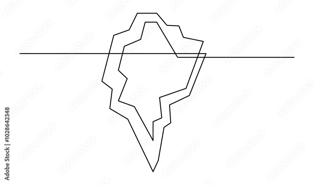 Iceberg Continuous line illustration design template Iceberg Continuous line illustration design template