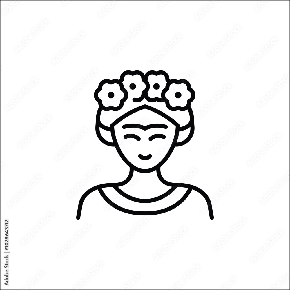 Mexican woman icon. Simple Mexican woman icon for social media, app, and web design. Vector illustration Mexican woman icon. Simple Mexican woman icon for social media, app, and web design. Vector illustration