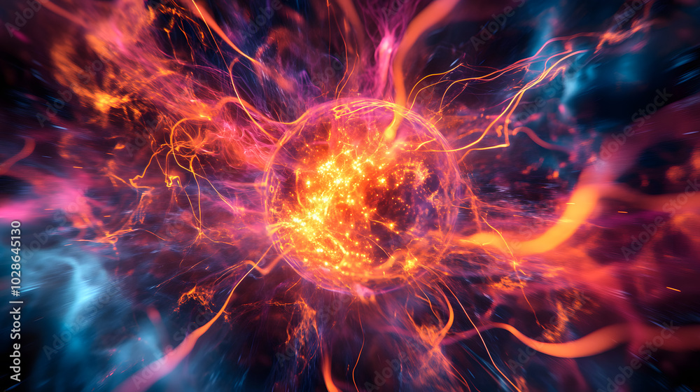 Obraz premium Magnetic field arrangement, iron filing patterns, force visualization