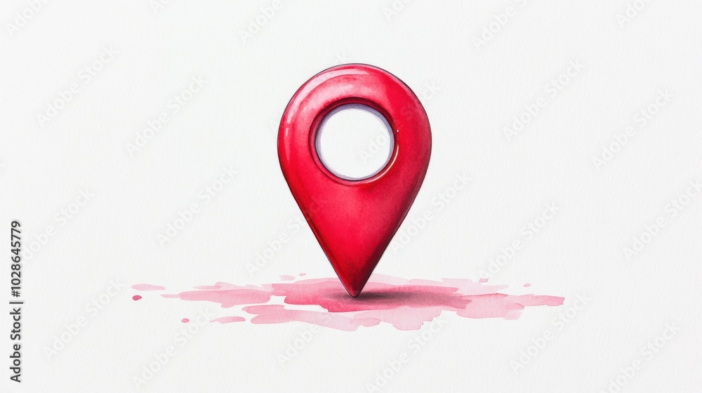 Fototapeta premium Red location pin on a white isolated background