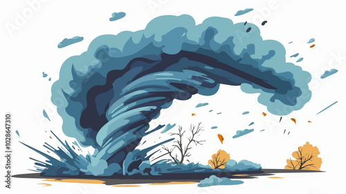 Illustration Tornado. Storm. Typhoon. Twister. Natural phenomenon. Disaster.