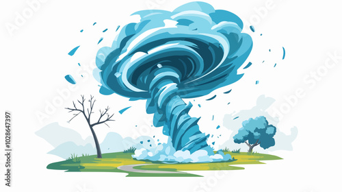 Illustration Tornado. Storm. Typhoon. Twister. Natural phenomenon. Disaster.