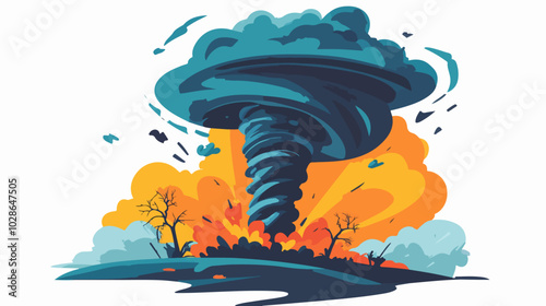 Illustration Tornado. Storm. Typhoon. Twister. Natural phenomenon. Disaster.