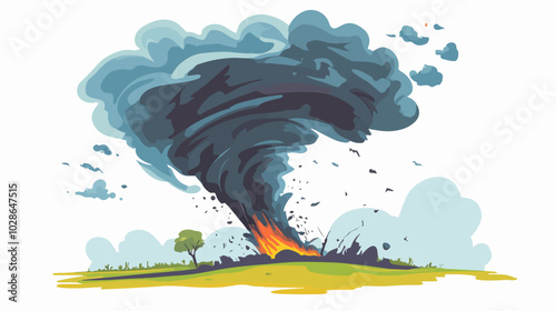 Illustration Tornado. Storm. Typhoon. Twister. Natural phenomenon. Disaster.