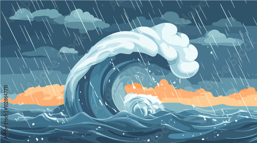 Illustration Tornado. Storm. Typhoon. Twister. Natural phenomenon. Disaster.