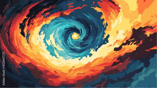 Illustration Tornado. Storm. Typhoon. Twister. Natural phenomenon. Disaster.