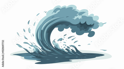 Illustration Tornado. Storm. Typhoon. Twister. Natural phenomenon. Disaster.