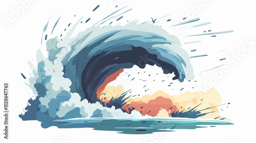 Illustration Tornado. Storm. Typhoon. Twister. Natural phenomenon. Disaster.