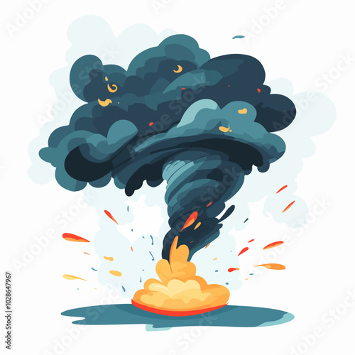 Illustration Tornado. Storm. Typhoon. Twister. Natural phenomenon. Disaster.