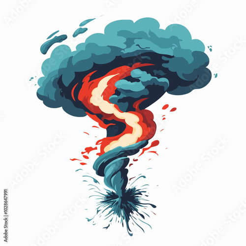 Illustration Tornado. Storm. Typhoon. Twister. Natural phenomenon. Disaster.
