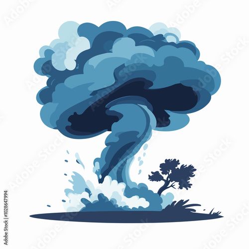 Illustration Tornado. Storm. Typhoon. Twister. Natural phenomenon. Disaster.