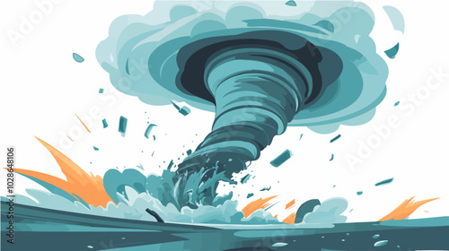 Illustration Tornado. Storm. Typhoon. Twister. Natural phenomenon. Disaster.