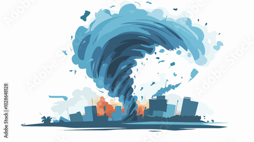 Illustration Tornado. Storm. Typhoon. Twister. Natural phenomenon. Disaster.