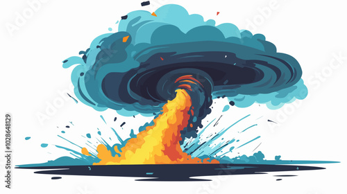 Illustration Tornado. Storm. Typhoon. Twister. Natural phenomenon. Disaster.