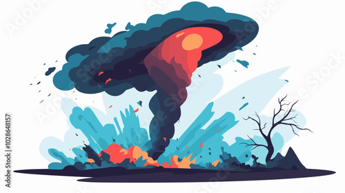 Illustration Tornado. Storm. Typhoon. Twister. Natural phenomenon. Disaster.