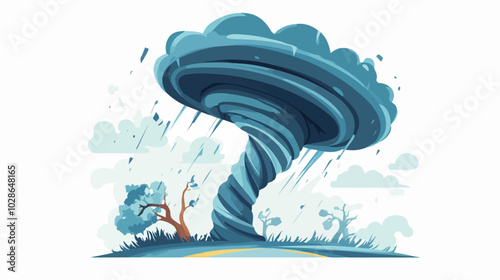 Illustration Tornado. Storm. Typhoon. Twister. Natural phenomenon. Disaster.