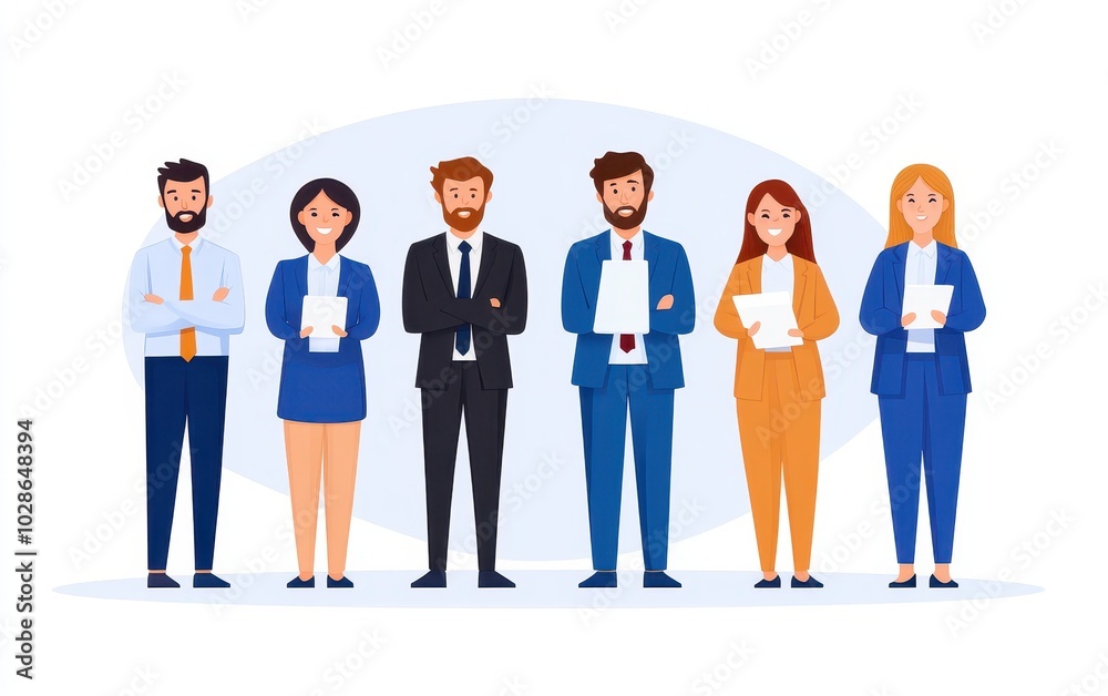 Diverse business team holding documents Diverse business team holding documents