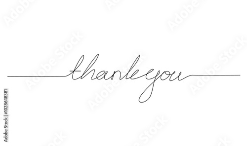 Thank you letter Continuous line illustration design template