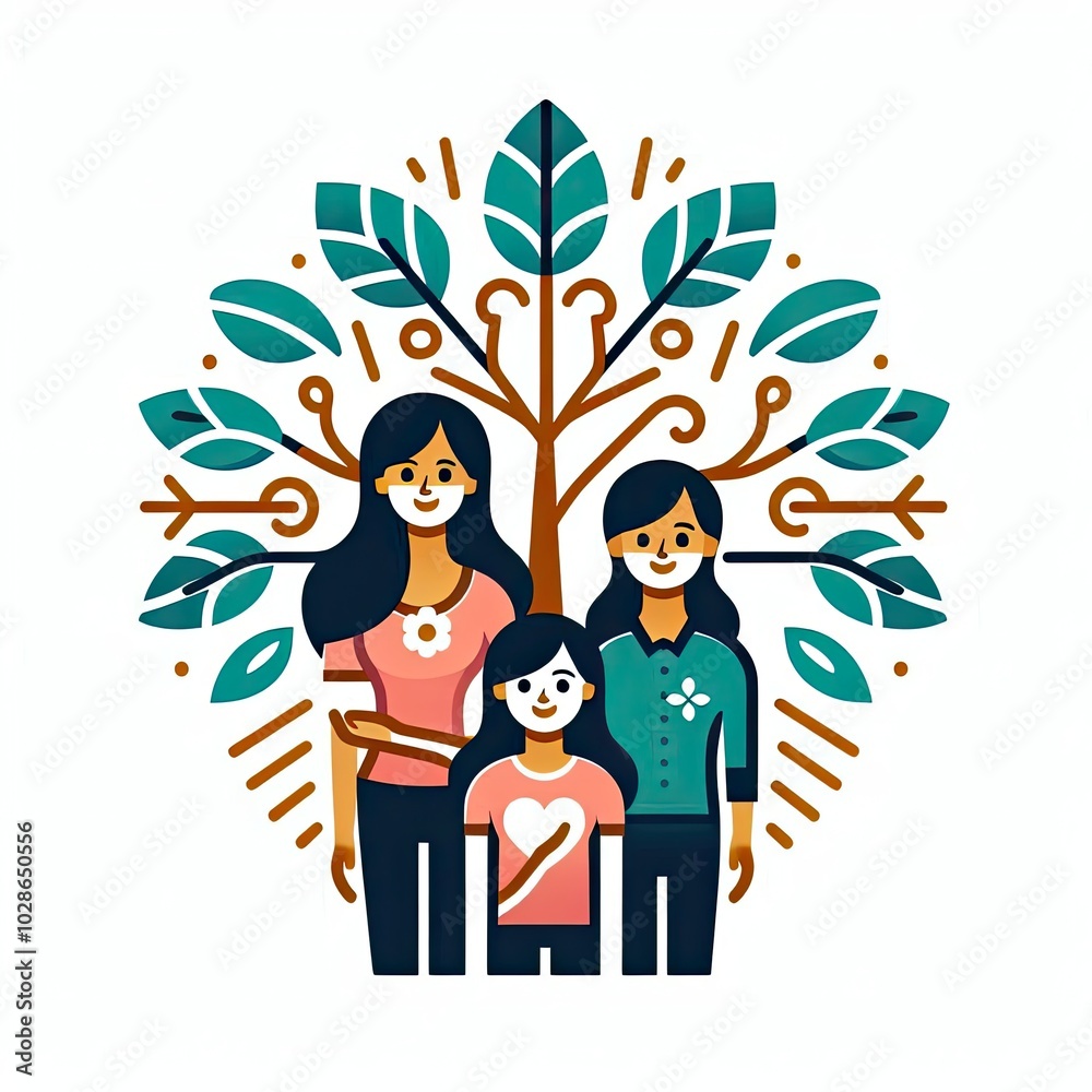 family tree. logo icon design. premium illustration. ai family tree. logo icon design. premium illustration. ai