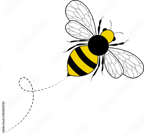 Honey bee icon. Insect character. Flying bee vector icon illustration isolated on white background.