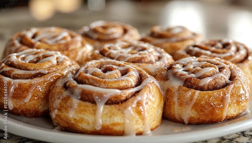 Freshly Baked Cinnamon Rolls with Drizzled Icing Freshly Baked Cinnamon Rolls with Drizzled Icing