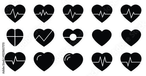 Medical and Healthcare Icons Set - Black and White Silhouette Collection