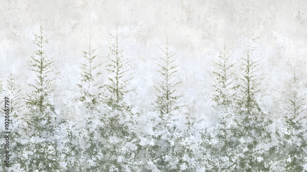 Naklejka premium Abstract snow covered pine forest background texture