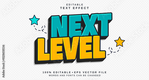 Editable text style effect - Next Level text style theme.