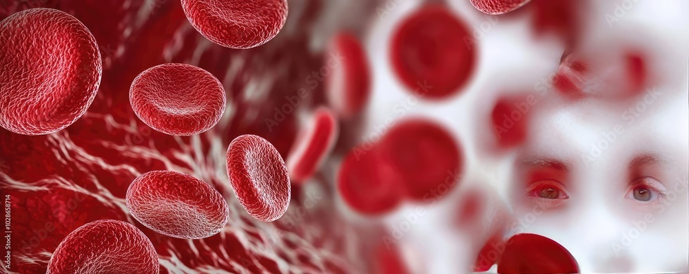 Close-up view of red blood cells on white background. Close-up view of red blood cells on white background.