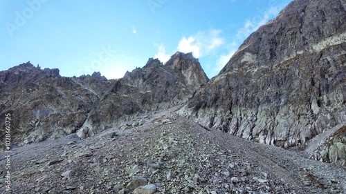 High Tatras, rocky mountains in Slovakia. Panorama view.