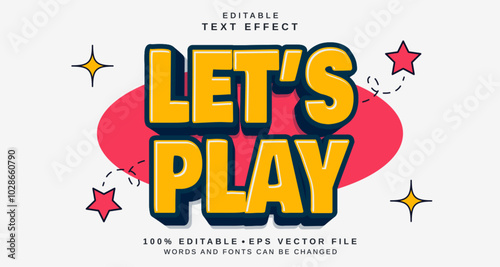 Editable text style effect - Let's Play text style theme.