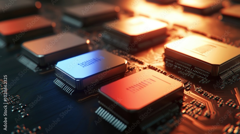 A comparison image of different CPU generations lined up, showing advancements in technology. A comparison image of different CPU generations lined up, showing advancements in technology.