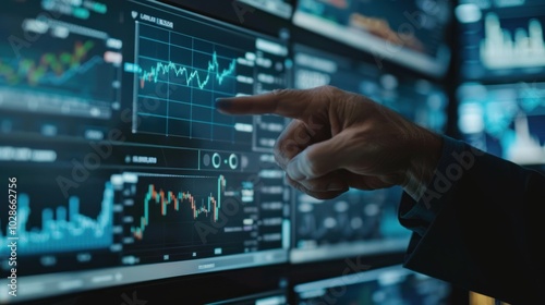 Hand Pointing at Stock Market Data on a Computer Screen