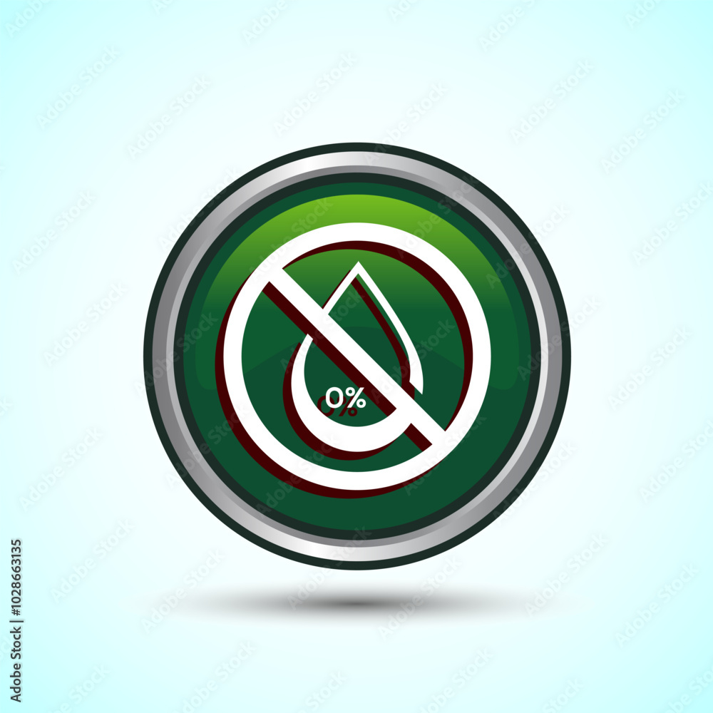Alcohol Free Icon Design Illustration, No Alcohol Sign, Green Color Round Button Design Alcohol Free Icon Design Illustration, No Alcohol Sign, Green Color Round Button Design