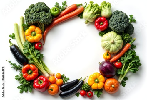 Fresh Vegetables Circle Background .