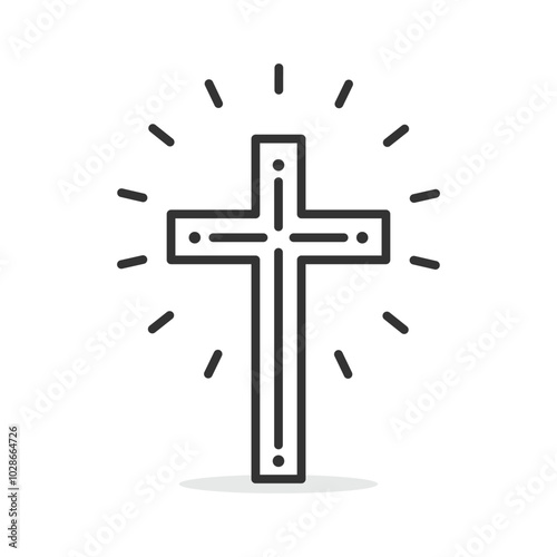 Christian cross icon isolated vector illustration.