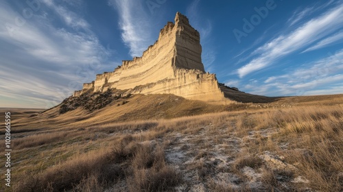 Scotts Bluff National Monument: Striking Natural Landscape Captured with Nikon D850 in National Geographic Style, Showcasing Vibrant Colors and Textures.