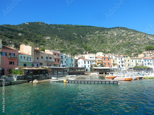 Giglio porto, Giglio island, Tuscan archipelago, Tyrrhenian sea, Tuscany, Italy