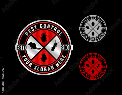 pest control vector logo house insect poison pest control with pesticides prevention, extermination and disinfection	
