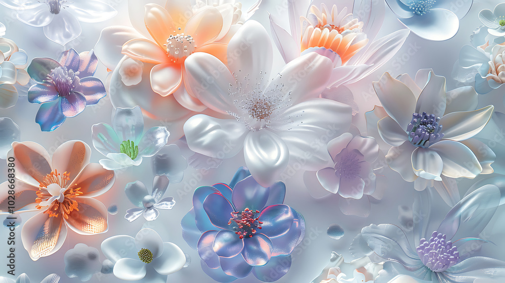 colorful flower on white background