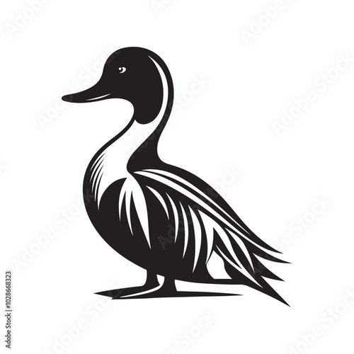 Unique Pintail Duck Silhouette Vector Graphics for Your Designs